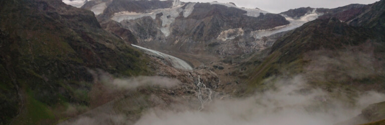 Blick auf den immer weiter verschwindenden Gletscher beim Pitz Alpine Glacier Trail 2022