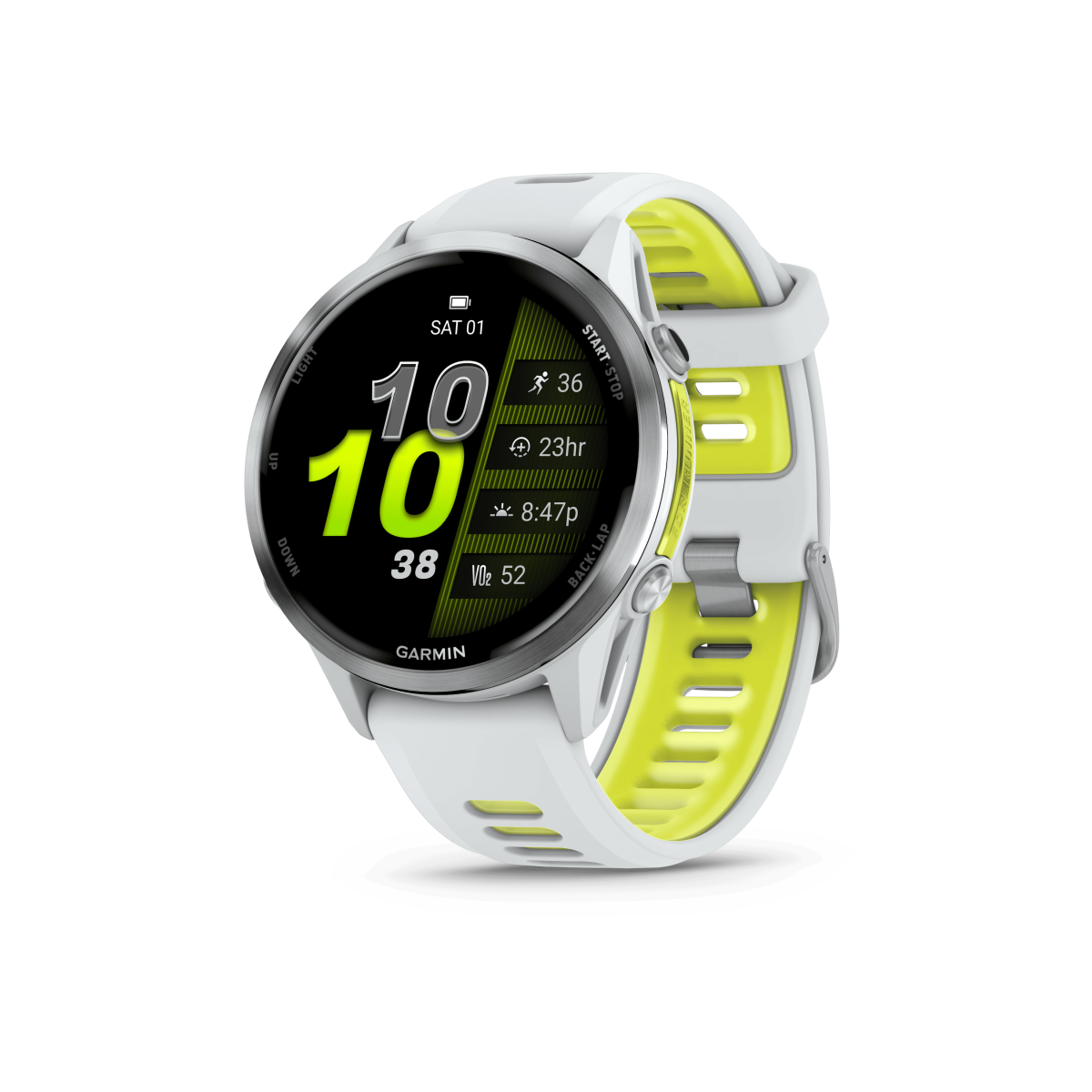 GARMIN FORERUNNER 970 Smartwatch Steinweiss/Titanium Titan