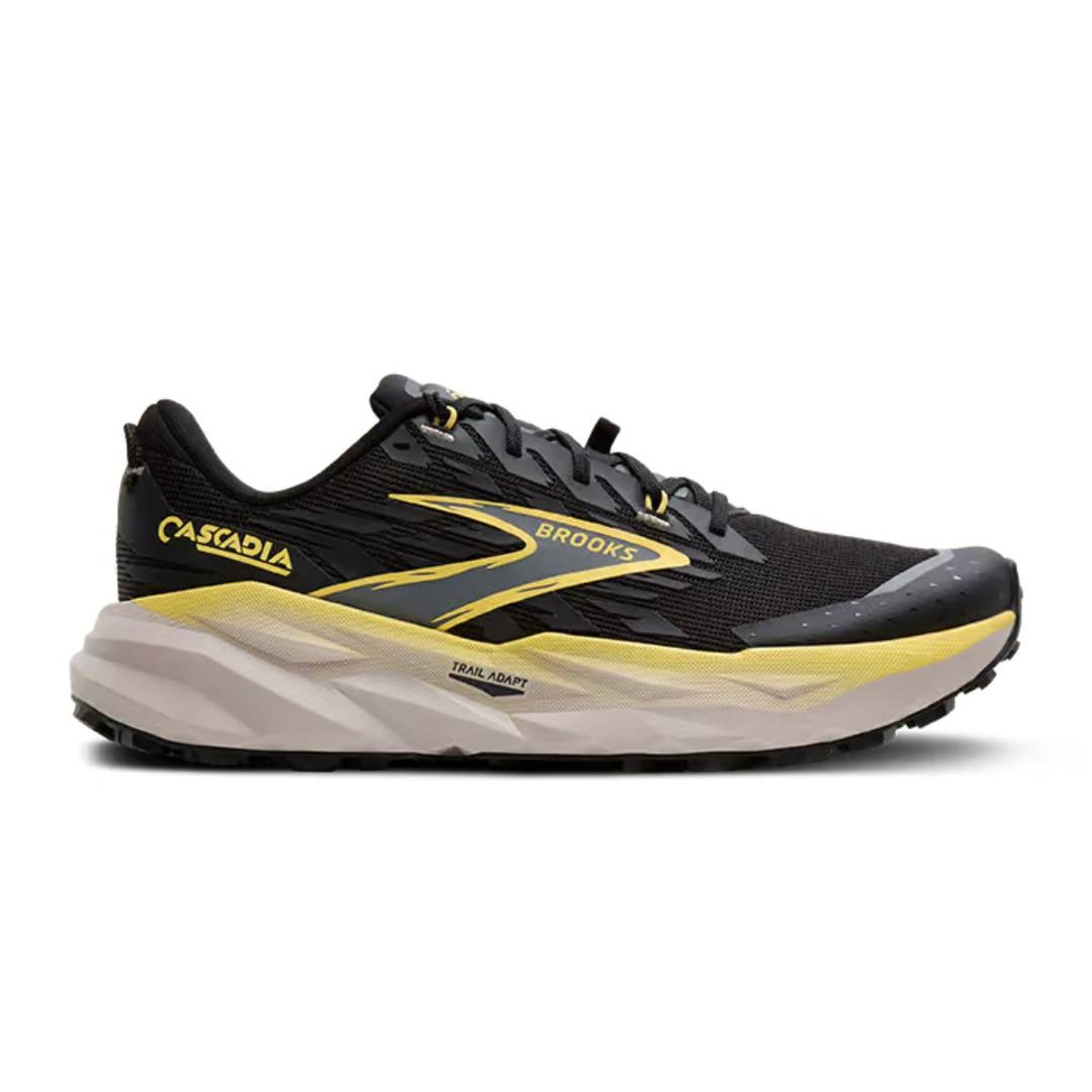Brooks Cascadia 19 Schuhe Schwarz Gelb SS26, Größe 42 - EUR