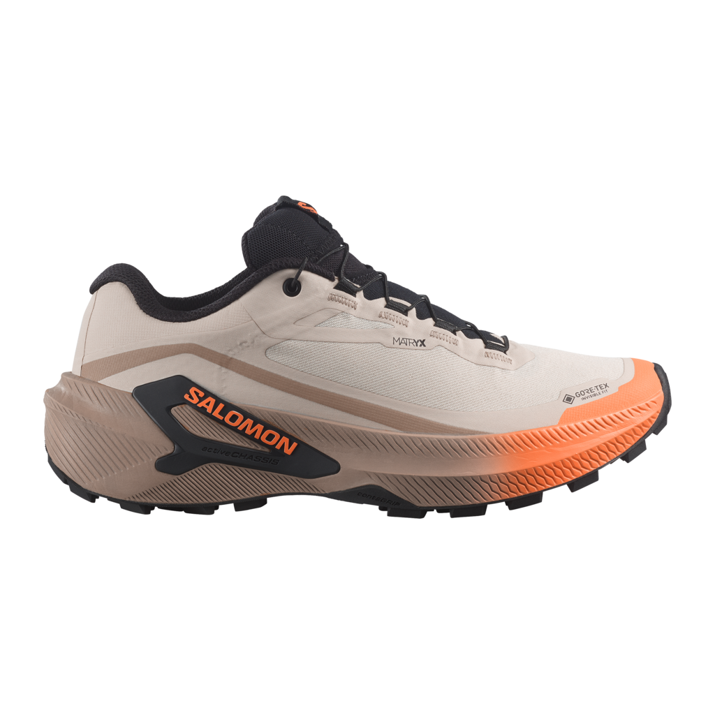Salomon GENESIS 2 GTX Trailschuhe Damen Rainy Day/Desert Tan/Nectarine 38