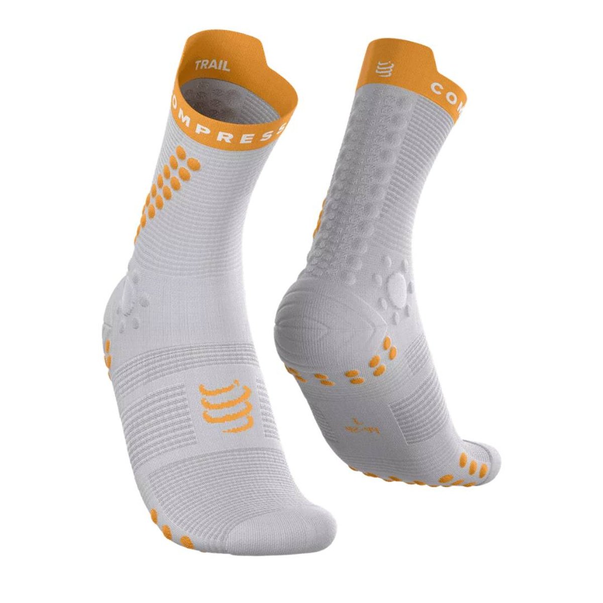 Compressport Pro Racing Socks V4.0 Trail Socken Grau Orange, Größe T1