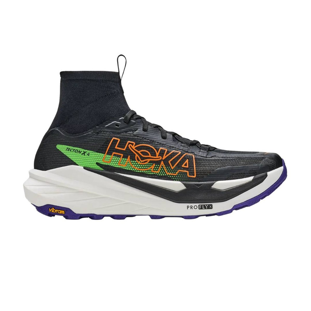 Hoka Tecton X 4 Laufschuhe Schwarz Grün AW26, Größe EU 41 1/3